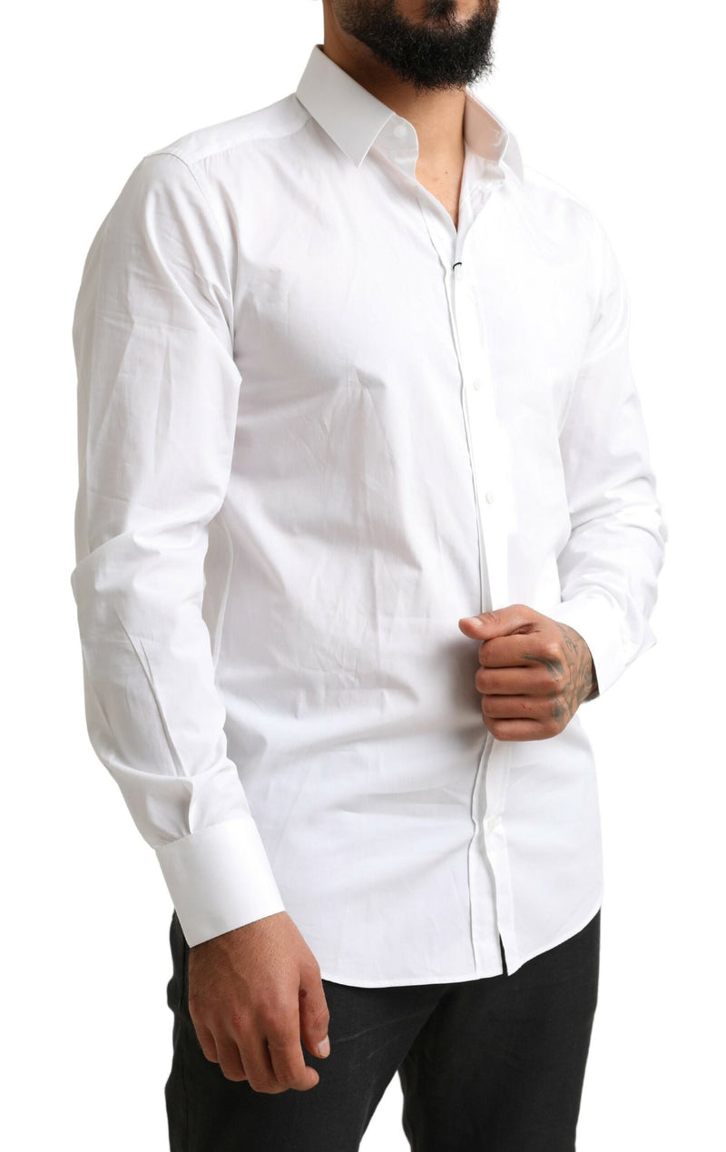 White GOLD Cotton Men Formal Dress Shirt