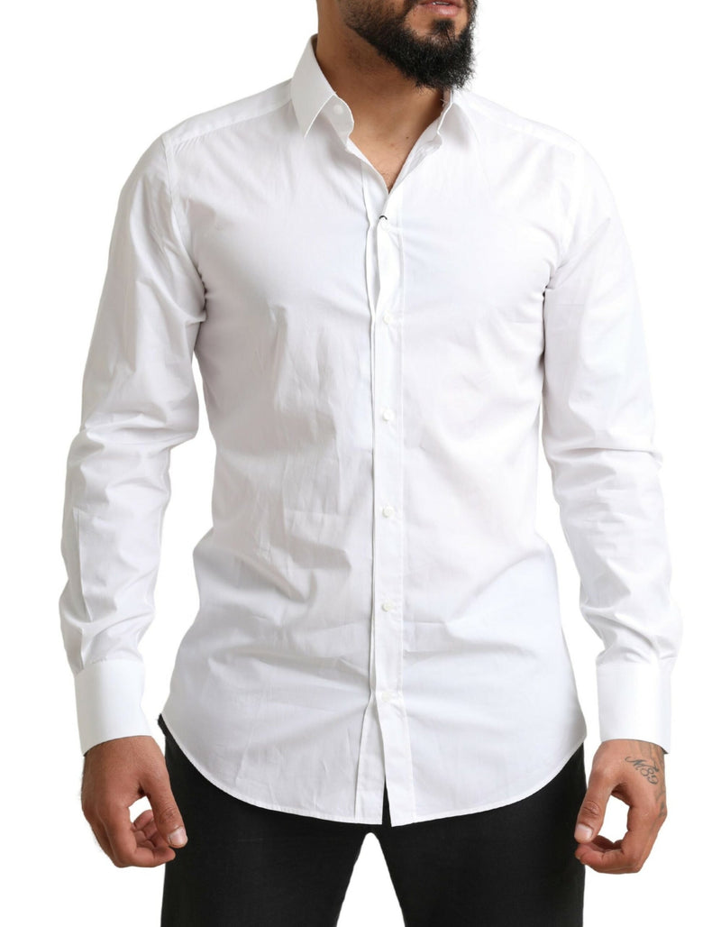 White GOLD Cotton Men Formal Dress Shirt