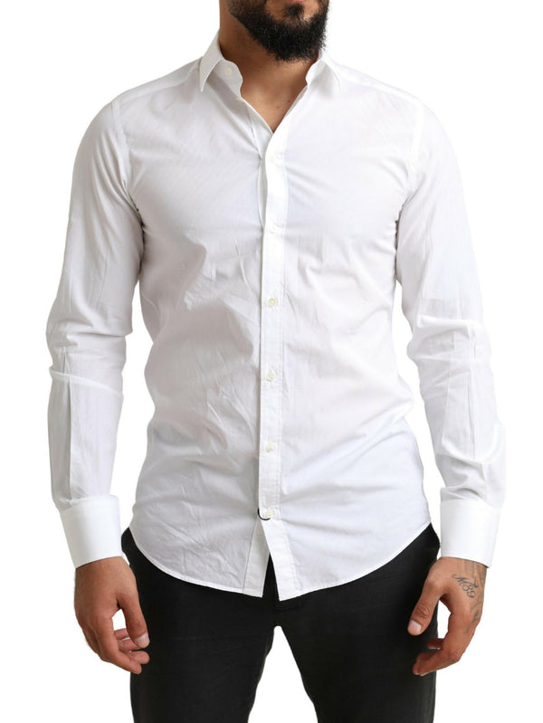 White MARTINI Cotton Dress Formal Shirt