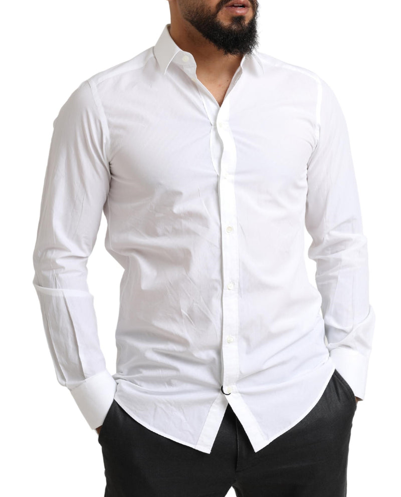 White MARTINI Cotton Dress Formal Shirt