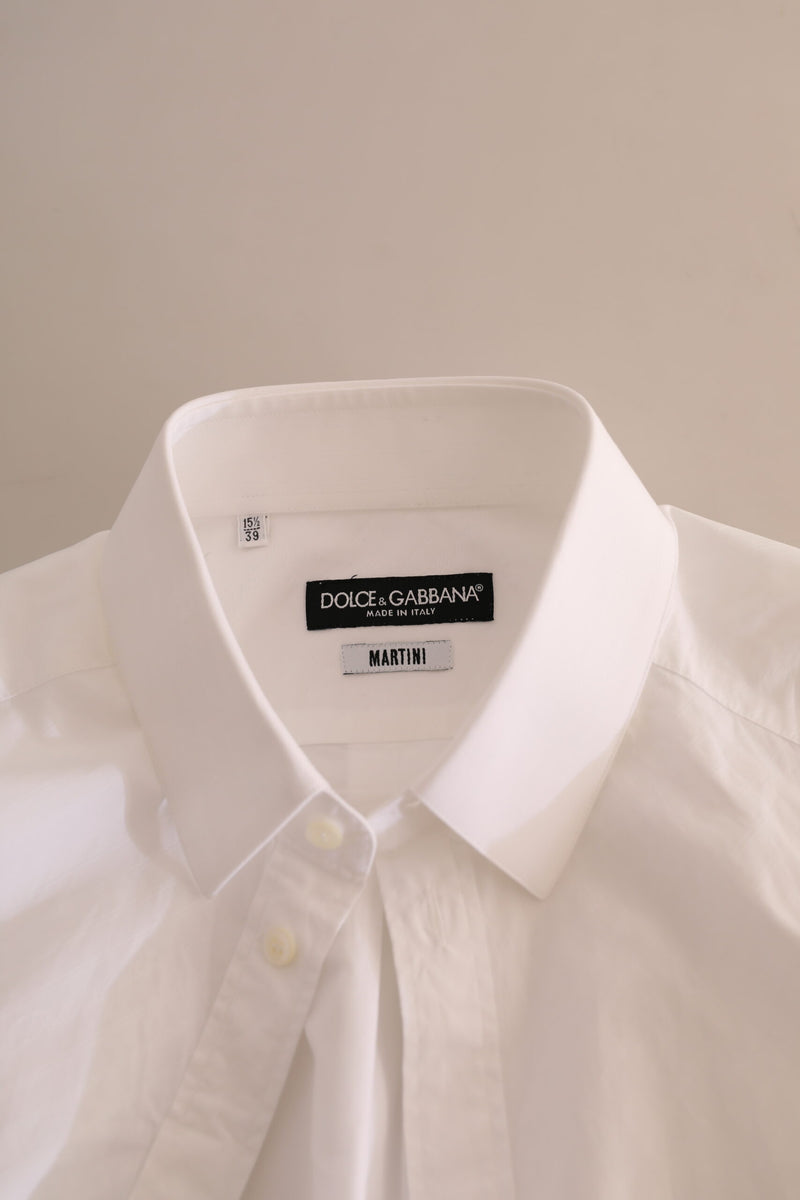 White MARTINI Cotton Dress Formal Shirt