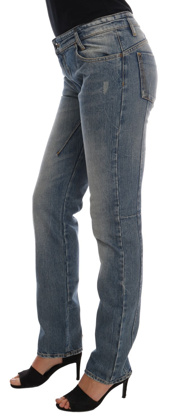 Blue Cotton Stretch Denim Jeans