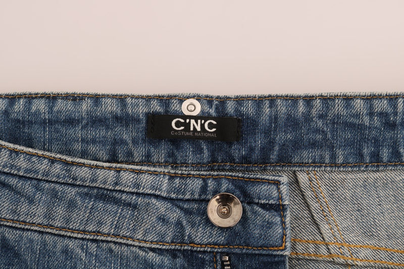 Blue Cotton Stretch Denim Jeans