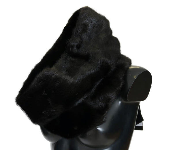 Black Mink Fur Collar Scarf