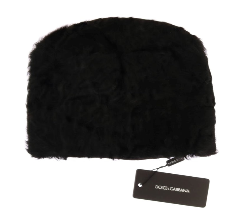 Black Xiangao Lamb Fur Beanie