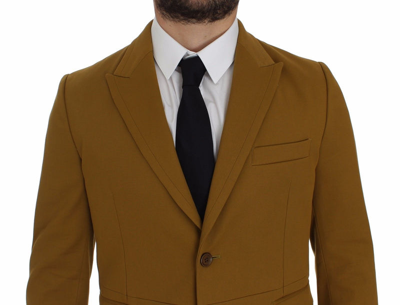 Yellow Cotton Stretch Blazer