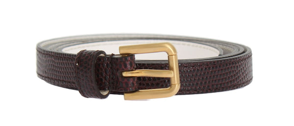 Bordeaux Leather Gold Buckle Belt