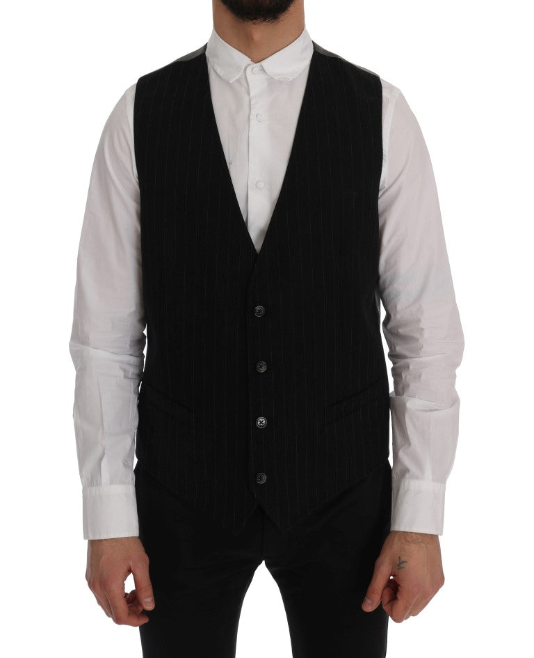 Black STAFF Cotton Striped Vest