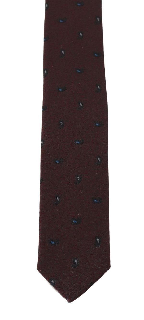 Bordeaux 100% Silk Pattern Slim Tie