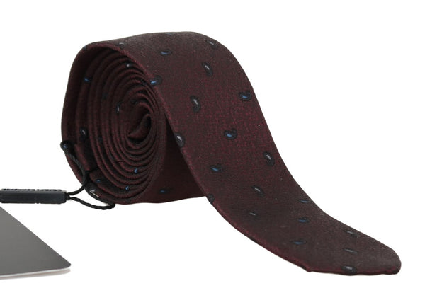 Bordeaux 100% Silk Pattern Slim Tie