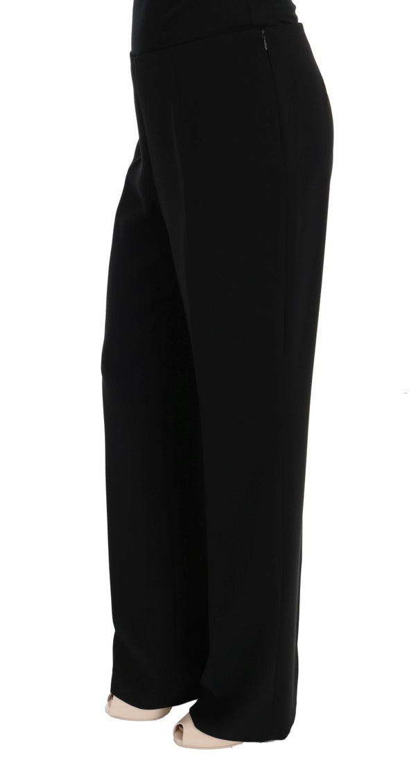 Black Wool Straight Fit Dress Pants