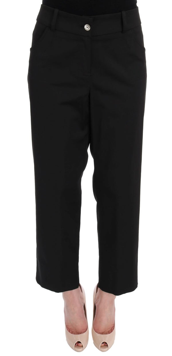 Black Wool Capri Dress Pants