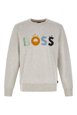 Grey Cotton Logo Details Sweatshirt