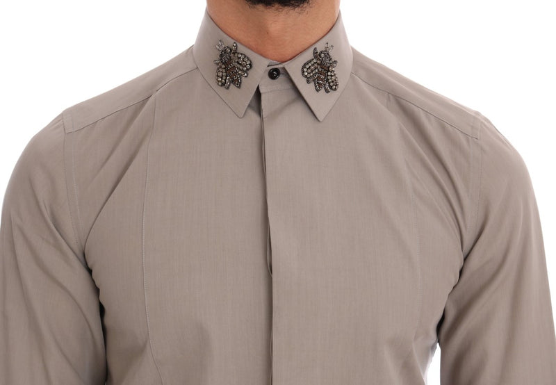 Beige Crystal Bee GOLD SLIM Fit Shirt