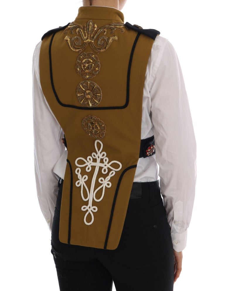 Yellow Crystal Cross Vest Jacket