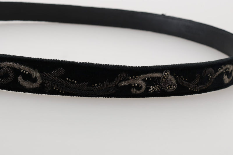 Black Cotton Royal Bee Embroidery Belt