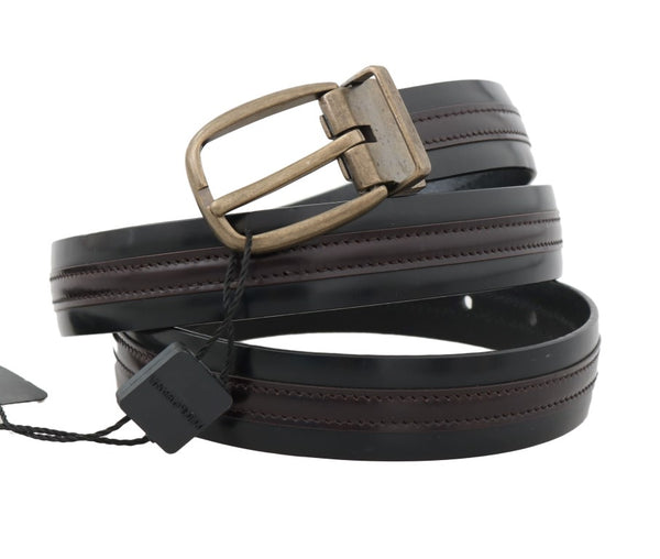 Black Bordeaux Leather Belt