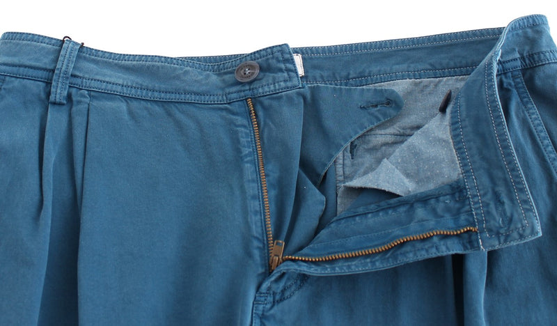 Blue Cotton Straight Fit Chinos