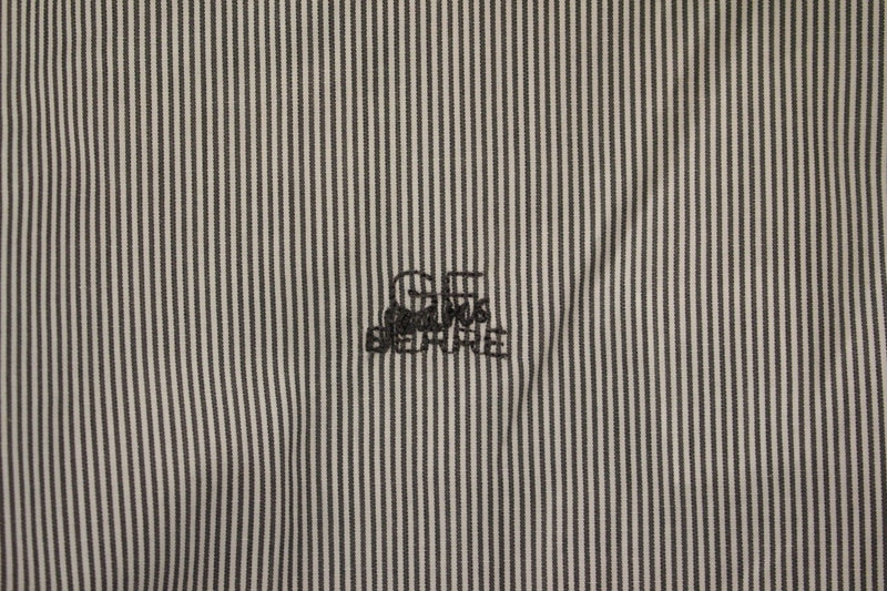 Gray Striped Cotton Casual Shirt