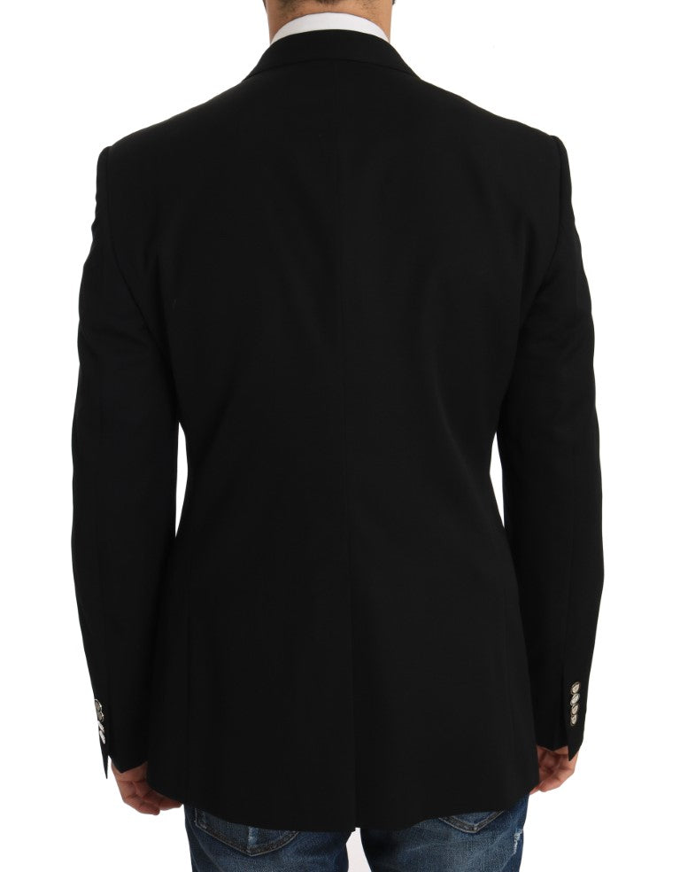 Black Wool MARTINI Coat of Arms Blazer Jacket