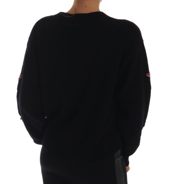 Fairy Tale Crystal Black Cashmere Sweater