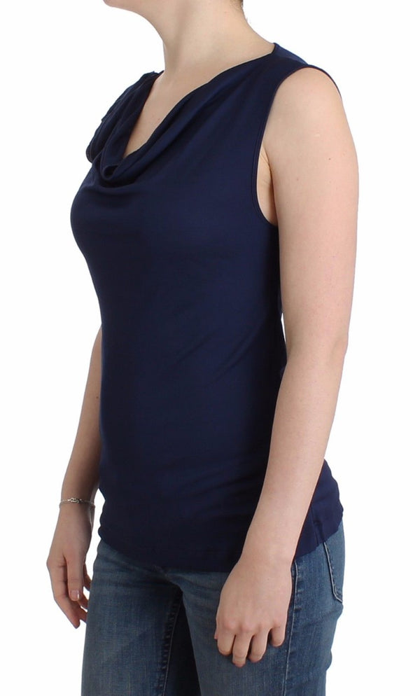 Blue top sleeveless blouse