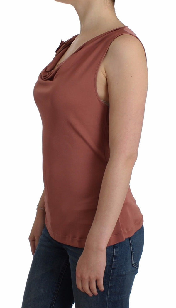 Pink top sleeveless blouse