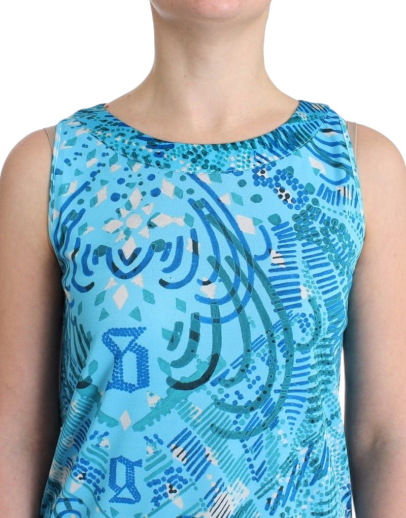 Blue printed tank top