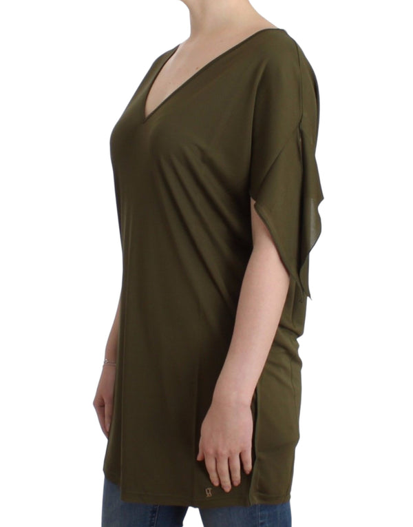 Green shortsleeved blouse top