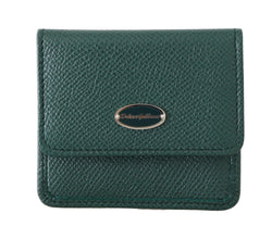 Green Dauphine Leather Condom Pocket Case Holder