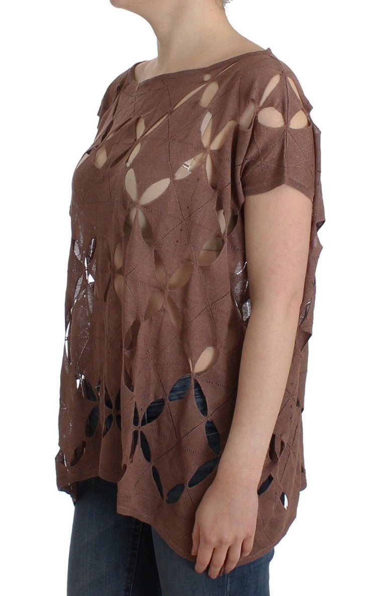 Brown short sleeved knit