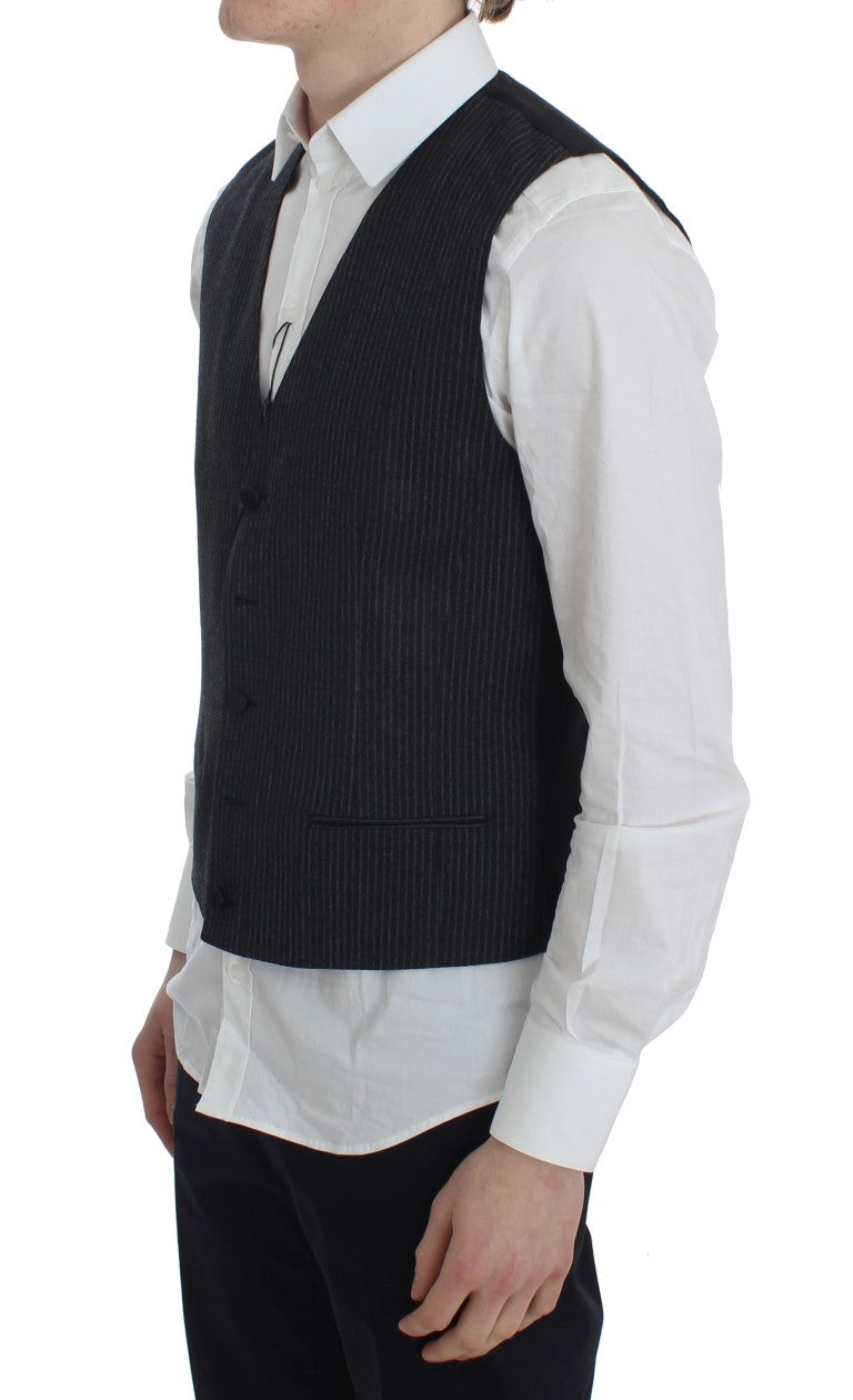 Gray Striped Formal Vest