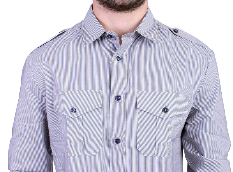 Blue striped casual shirt