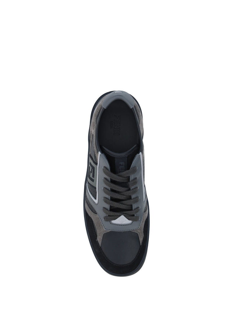 Black Calf Leather Low Top Sneakers