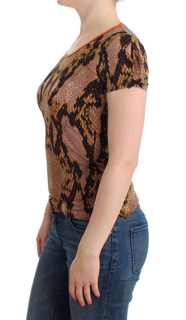 Brown snake printed top