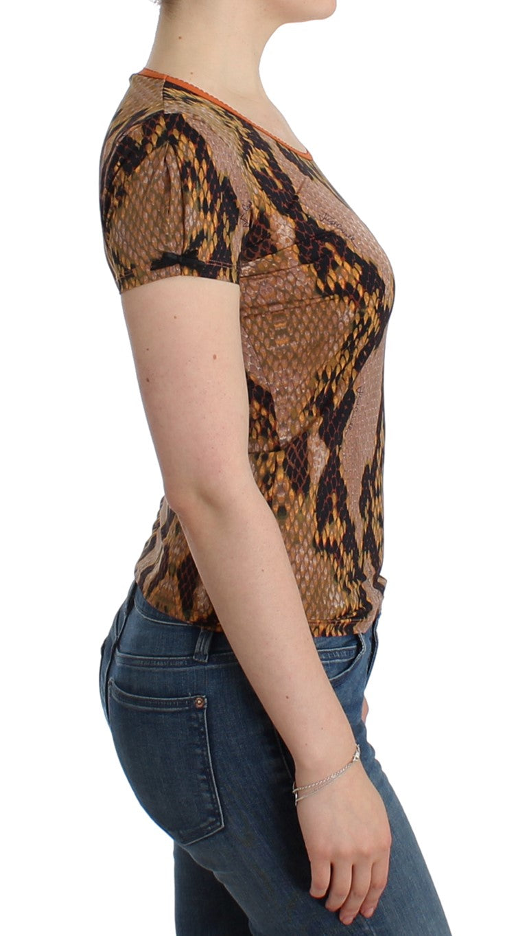 Brown snake printed top