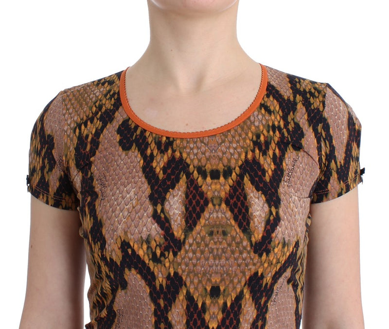 Brown snake printed top