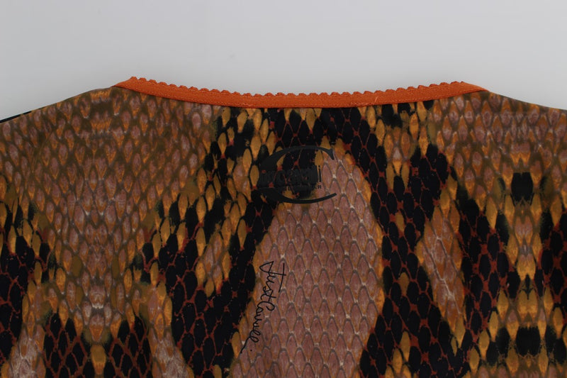 Brown snake printed top