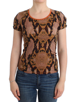 Brown snake printed top