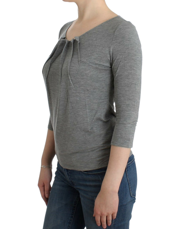 Gray 3/4 sleeves jumper top