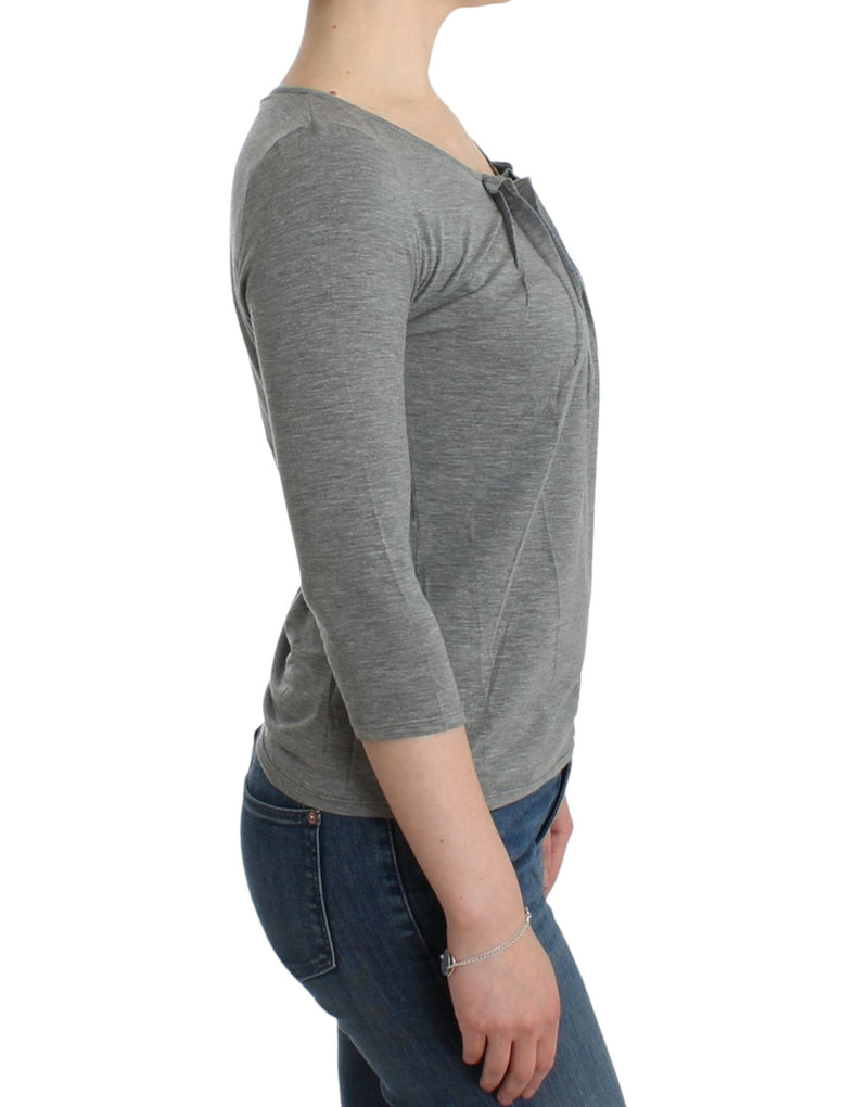 Gray 3/4 sleeves jumper top