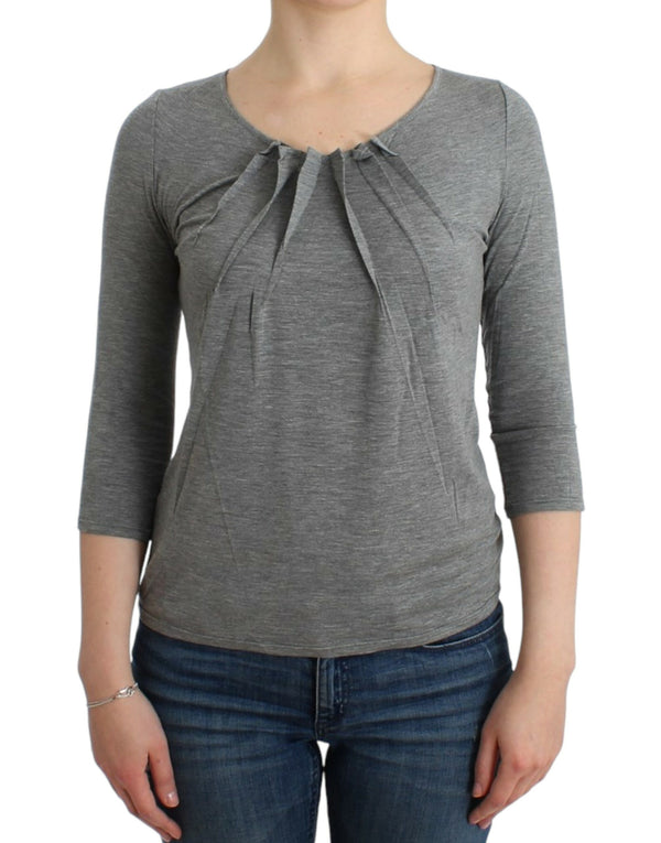 Gray 3/4 sleeves jumper top