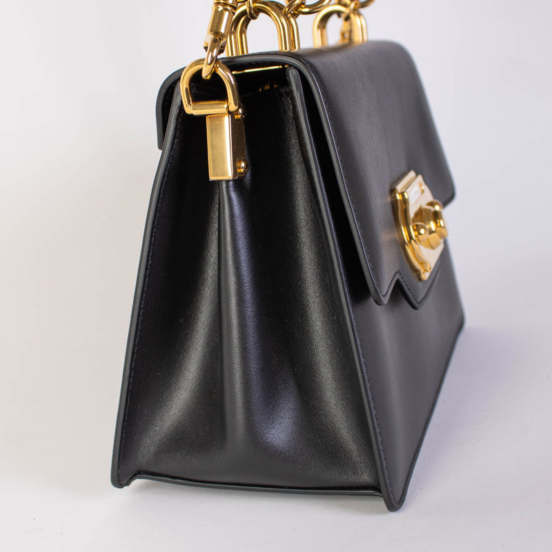 Black Leather Welcome Handbag