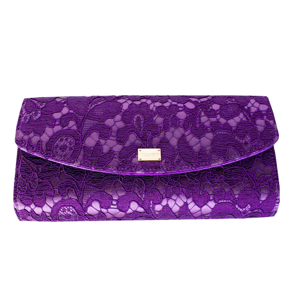 Pink Violet Lace Clutch