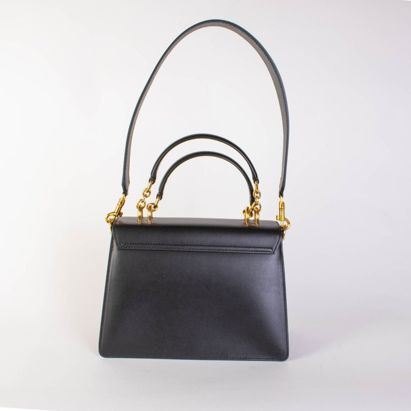 Black Leather Welcome Handbag