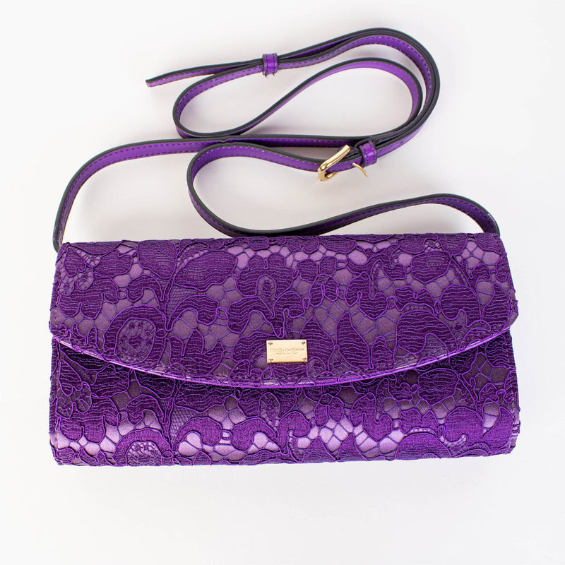 Pink Violet Lace Clutch