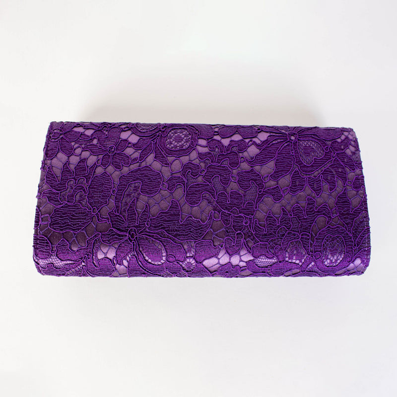 Pink Violet Lace Clutch