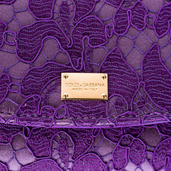 Pink Violet Lace Clutch