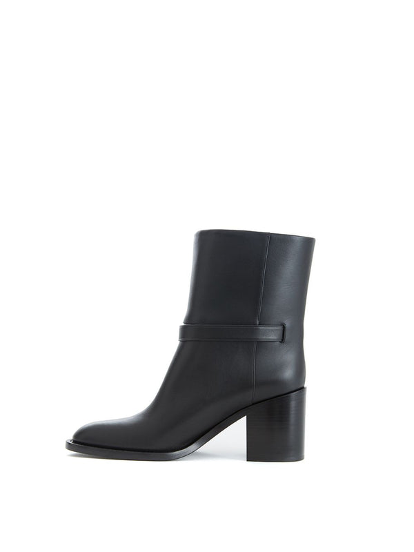 Black Leather Ankle Boots