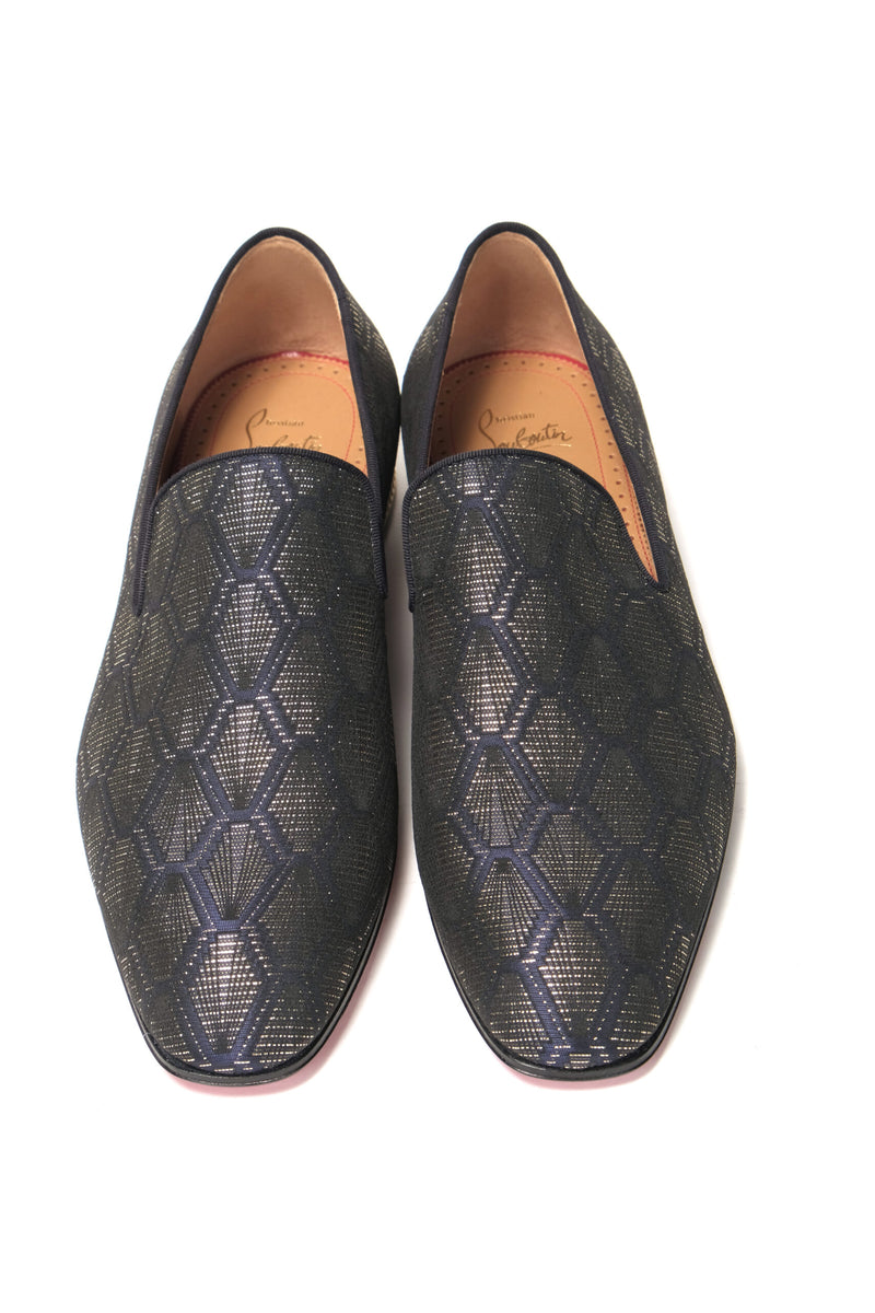 Navy/Nero Colannaki Flat Tissu Shoes